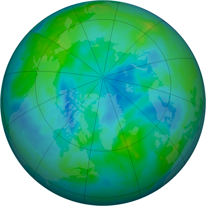 Arctic ozone map for 18 September 2009